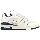 Louis Vuitton Trainer Sneaker White / Beige / Navy / Dark Blue